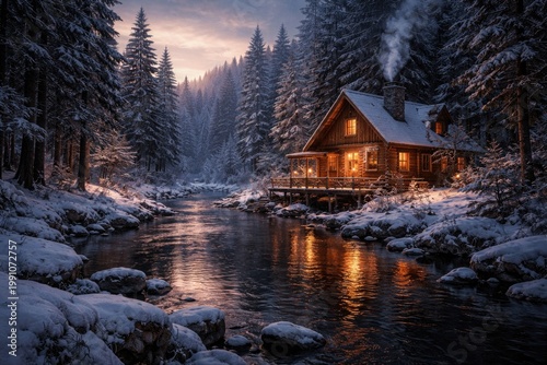 Enchanting winter riverside...