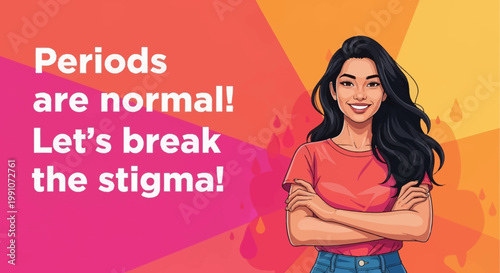 Woman supporting menstrual health awareness campaign.