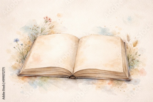 Open book rendered in delic...