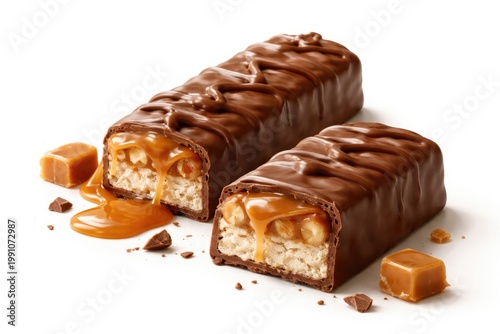 Two caramel chocolate bars ...