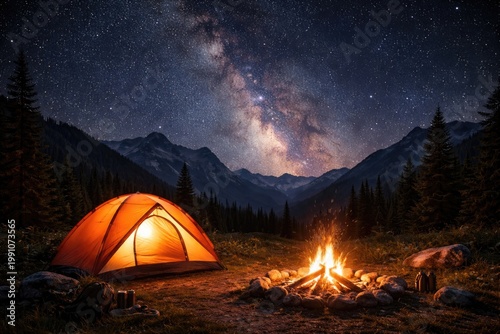 Star filled sky illuminatin...