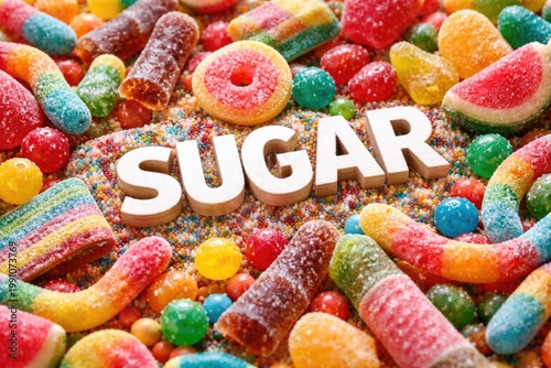 Brightly arranged sour cand...