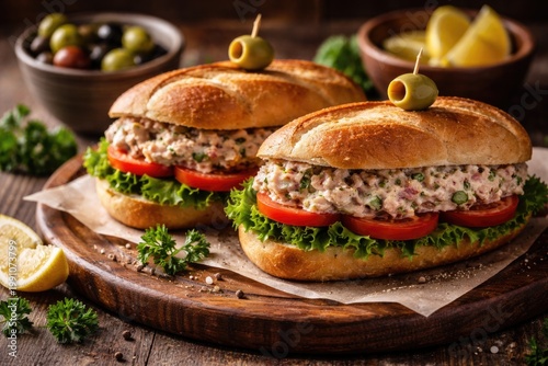 Delicious tuna sandwiches w...
