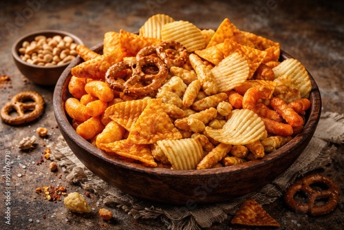 Crunchy snack assortment in...