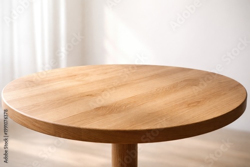 Clean wooden round table to...