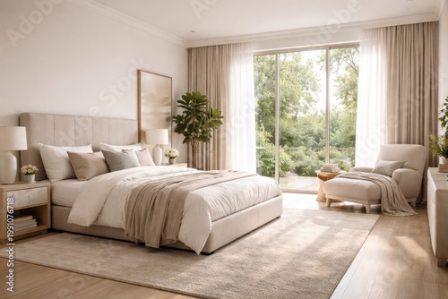Relaxing bedroom design wit...