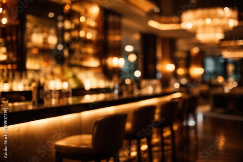 Blurred bar area in a luxur...