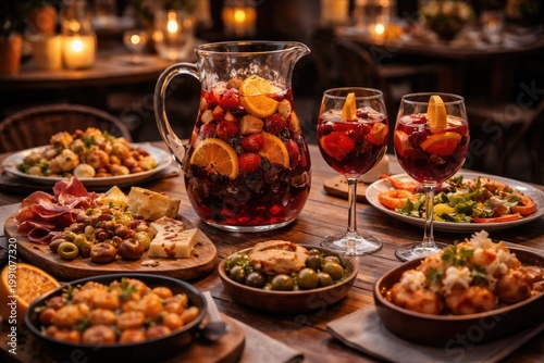 Sangria pitcher and glasses...