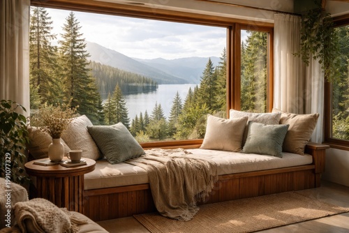 Relaxing spot with wooden s...