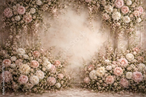Vintage wall floral backgro...