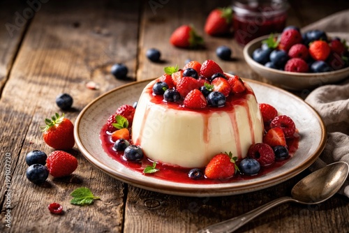 Creamy panna cotta dessert ...