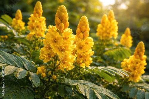 Bright yellow flowers of Se...