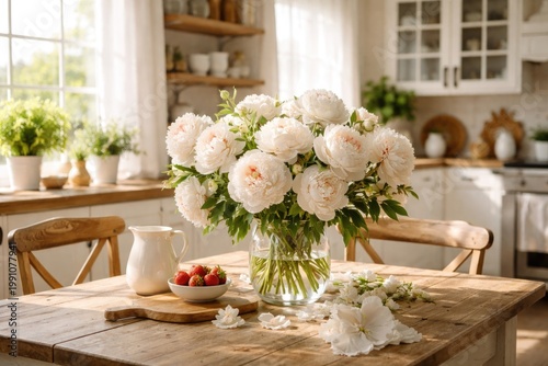 Bright country kitchen tabl...