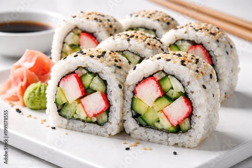 Delicious crab stick cucumb...
