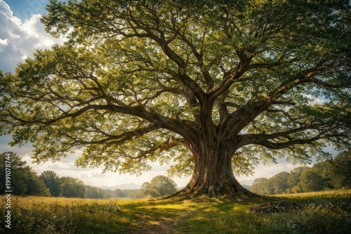 majestic tree with sprawlin...