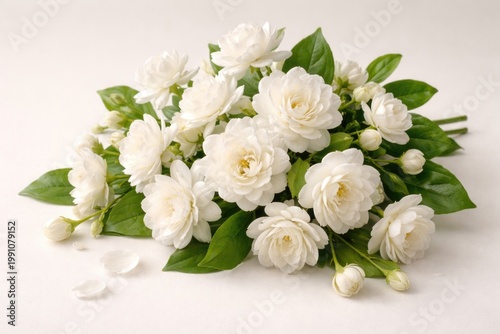 Fresh white Jasminum sambac...