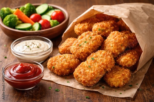 Tasty chicken nuggets crisp...