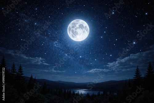 a clear night scene featuri...