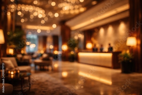 blurred luxury hotel recept...
