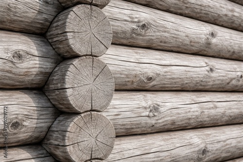Close up of light gray log ...