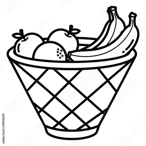 Fruit Basket Healthy Eating Food Graphic