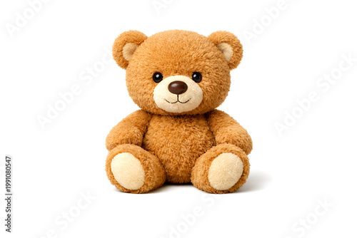 Cute Teddy Bear Plush Toy Isolated on White Background