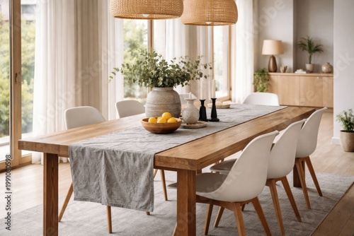 Contemporary dining area fe...