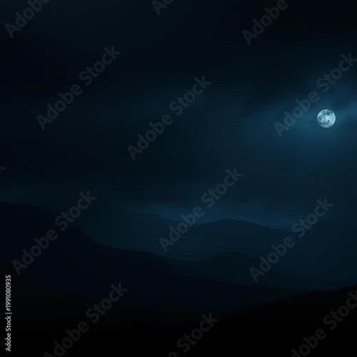 Dark, moody landscape with subtle atmospheric light, night,  subtle