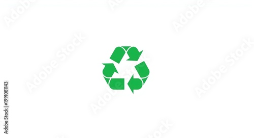 White background featuring a recycling icon and green waste container figure template
