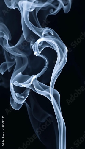 Wisps of ethereal white smoke unfurling against a dark background,  atmospheric,  light