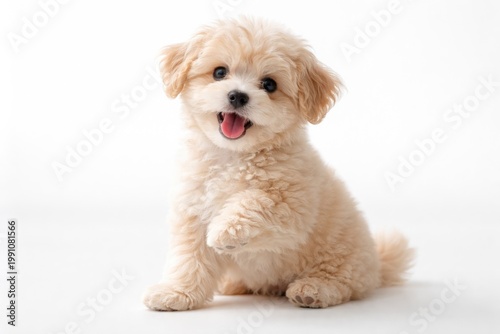 Cheerful Maltipoo puppy sho...