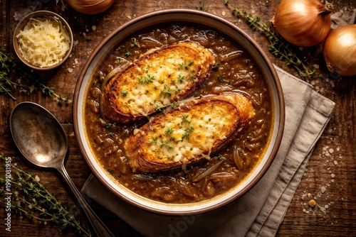 Birds eye shot of savory on...