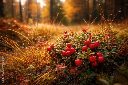Autumn scene of wild cranbe...