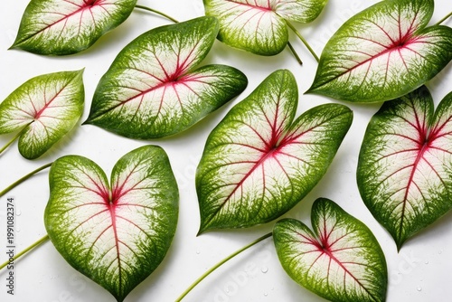 Fresh caladium leaves arran...