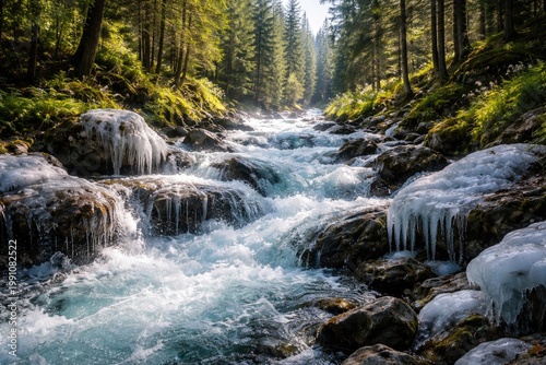 Magnificent frozen stream f...