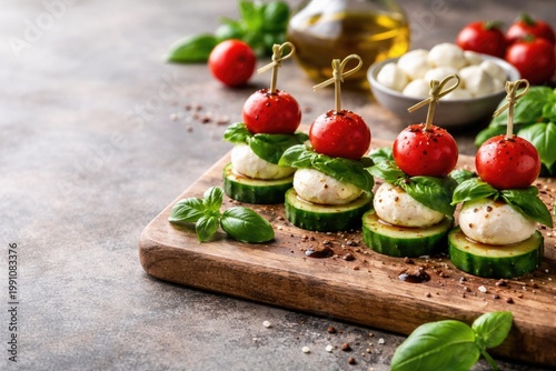 Caprese salad canape with m...
