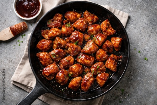 Top view of barbecue sauce ...