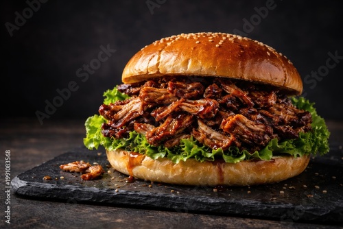 Juicy pulled pork sandwich ...