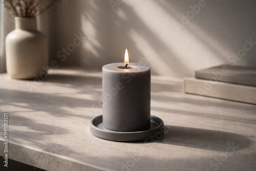 Sophisticated grey candle w...