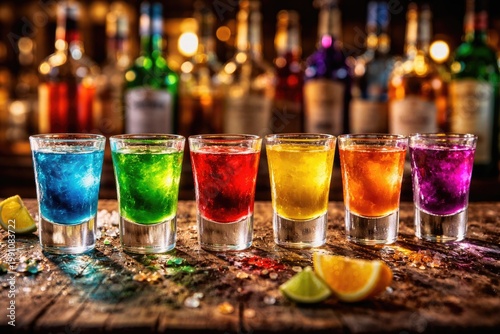 Brightly colored cocktail s...