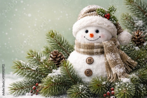 Delightful winter snowman f...