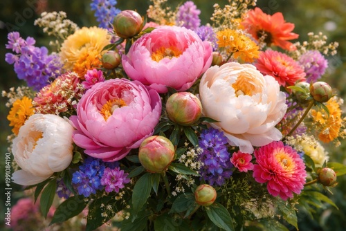 Colorful summer flower bouq...
