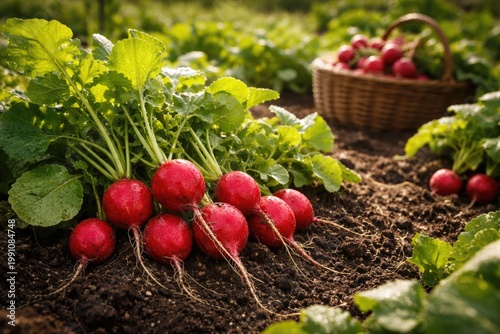 Fresh radishes harvested in...