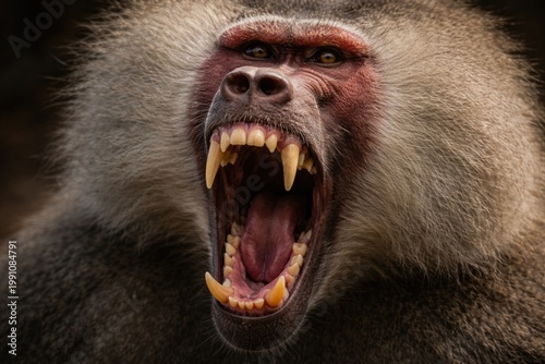 Intense close up of a baboo...