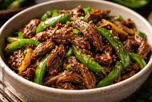 Appetizing close up of shre...