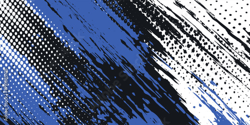 abstract black and white grunge background with splashes and halftone effects. eps10 vector