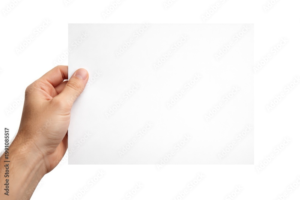 Obraz premium Human with plain white paper held