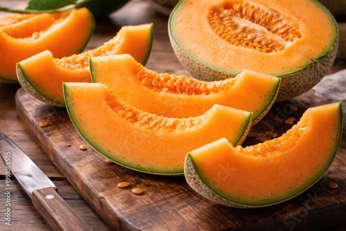 Healthy organic cantaloupe ...