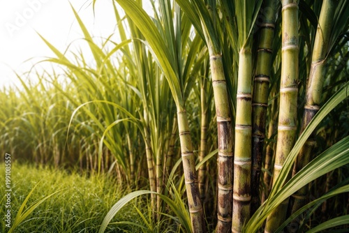 Close up of tall sugarcane ...