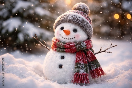 Delightful small snowman wi...